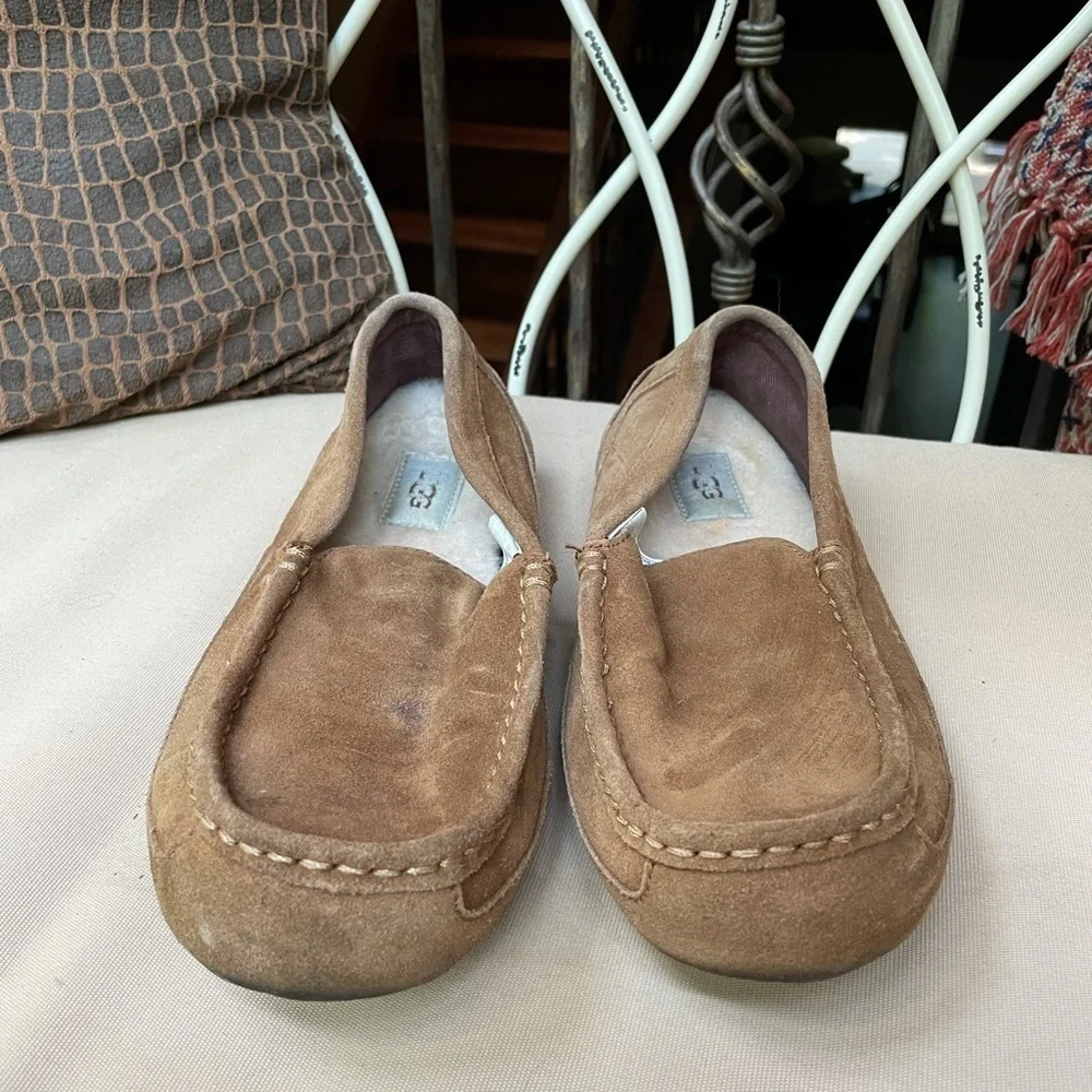 Ugg Alder Suede Slip On Shoe Slipper‎ Tan Size 10